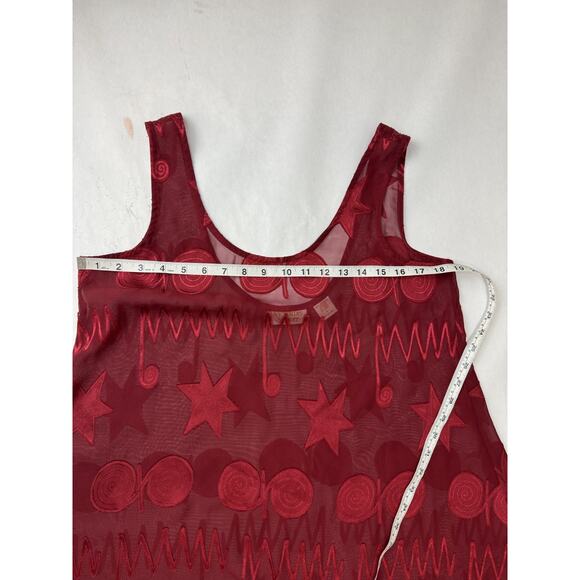 VTG Victoria's Secret Gold Label Sheer Red Slip Dress Nightgown Whimsigoth Small - Picture 4 of 7